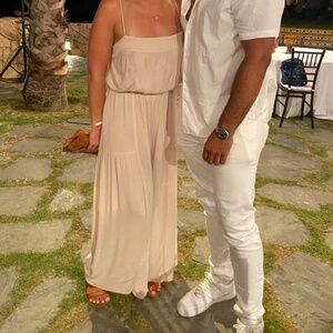 Final Touch pants jumpsuit light weight pale pink Size M